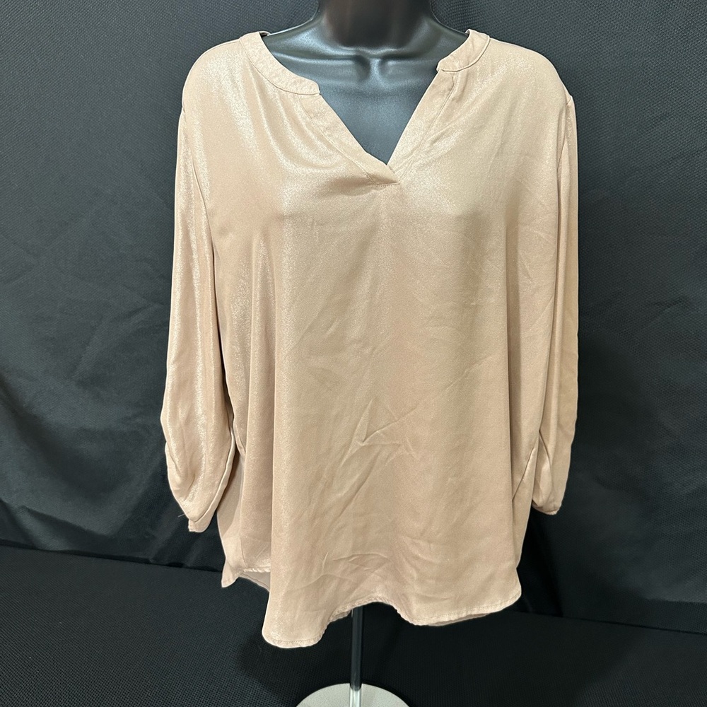 Maurices Rose Gold 3/4 Sleeve Relaxed Blouse